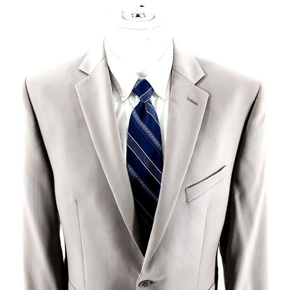 Calvin Klein Wool 2 Button Blazer 40R Light Gray - Picture 1 of 10